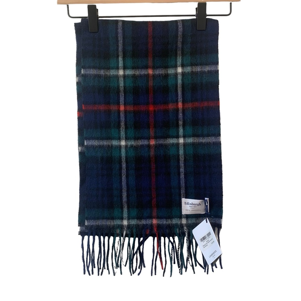 Edinburgh Tartan Plaid‎ with fringe 100% lambswool blanket scarf